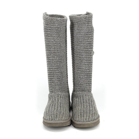 UGG Classic Gray Knit Cardy Tall Button Boots - Picture 2 of 5